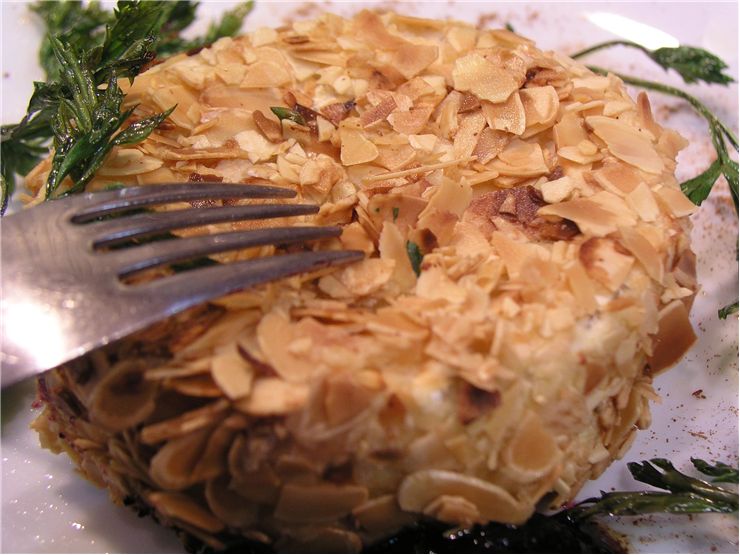 Picture Of Camembert Cheese With Almonds