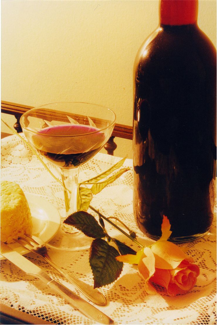 Picture Of Rose Wine And Cheese