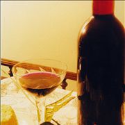Picture Of Rose Wine And Cheese